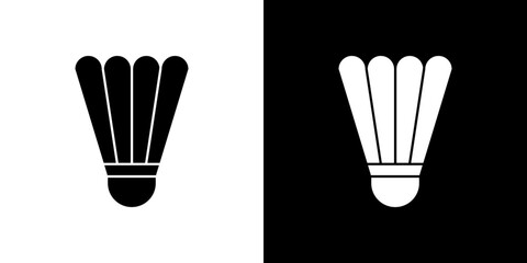 Shuttlecock icon in solid flat trendy design style.
