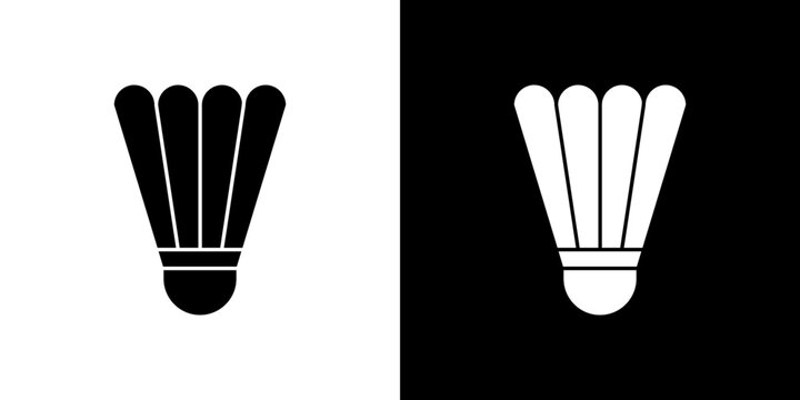Shuttlecock icon in solid flat trendy design style.