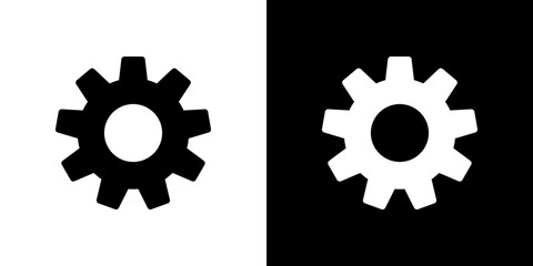 Settings gear icon in solid flat trendy design style.