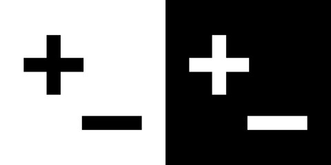 Plus minus icon in solid flat trendy design style.