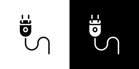 Plug adapter icon in solid flat trendy design style.