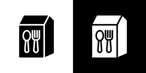 Paper bag icon in solid flat trendy design style.