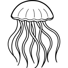 Luminous Jellyfish line art vector