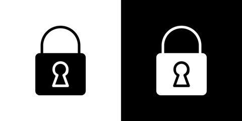 Lock closed icon in solid flat trendy design style.