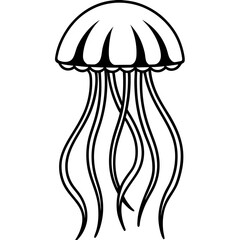 Luminous Jellyfish line art vector