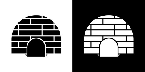 Fototapeta premium Igloo icon in solid flat trendy design style.