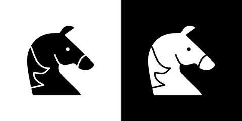 Horse icon in solid flat trendy design style.