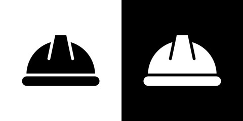 Hard hat icon in solid flat trendy design style.