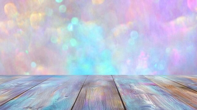A close-up view of an empty wooden table.