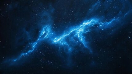 Enchanting view of abstract blue universe filled with mystical clouds.