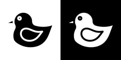 Duck icon in solid flat trendy design style.