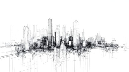 Obraz premium Connected Skylines: The Network of Urban