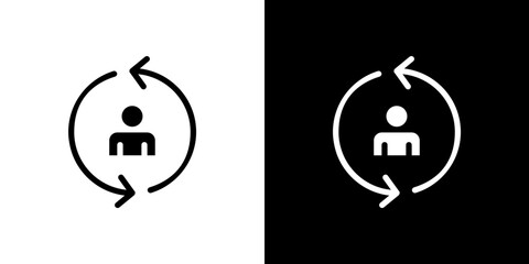 Customer retention icon in solid flat trendy design style.