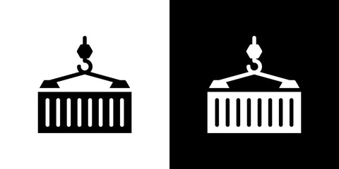 Container icon in solid flat trendy design style.