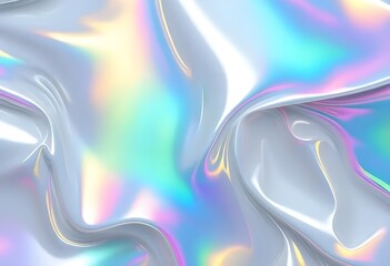 Holographic Iridescent Abstract Background in Pastel Colors