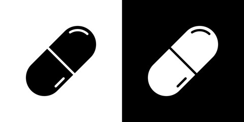 Capsules icon in solid flat trendy design style.