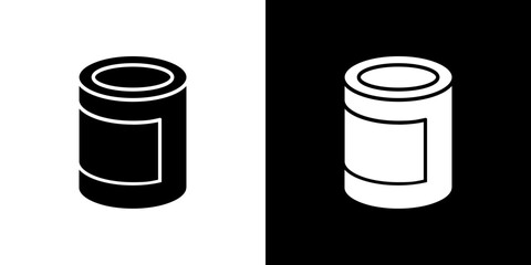Can food icon in solid flat trendy design style.