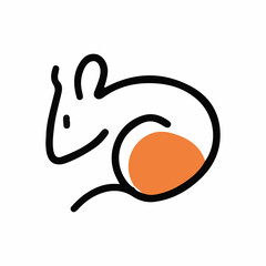 illustration of various animals with orange line art concept