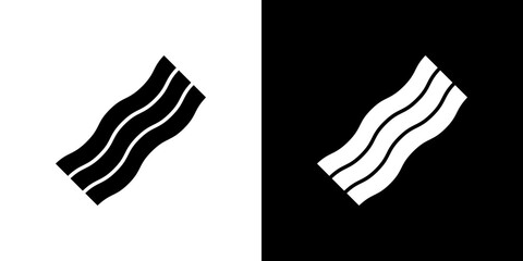 Bacon icon in solid flat trendy design style.