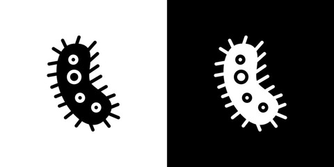 Bacteria icon in solid flat trendy design style.