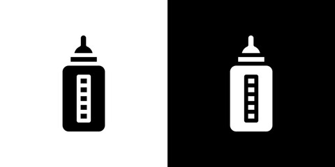 Baby milk bottle icon in solid flat trendy design style.
