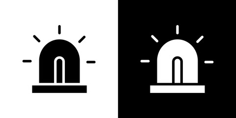 Ambulance siren icon in solid flat trendy design style.