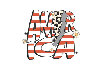 America - 4th of July Sublimation Design