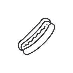 Hot Dog Line Icon for Food Delivery Apps and Restaurant Menus - Street Food and Casual Dining Symbol for Fast Food Marketing Materials and Mobile Ordering Systems