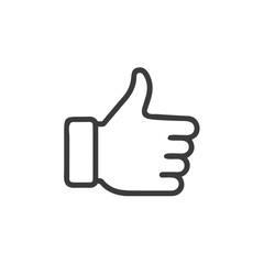 Thumbs Up Icon for Social Media Platforms and Feedback Systems - Positive Approval Symbol for Digital Engagement, Review Websites and User Satisfaction Tracking
