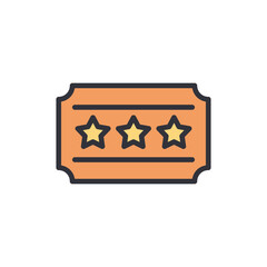 Decorative Reward Ticket With Star Emblems For Recognition Events
