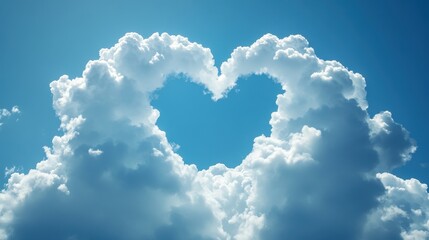 Heart Shaped Cloud Formation in a Bright Blue Sky