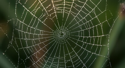 Fototapeta premium Spiderweb with Water Droplets