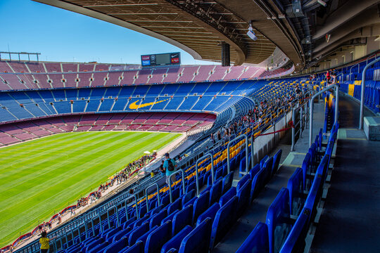 Barcelona, Spain - May 28, 2016: Camp Nou. View of the Camp Nou. The stadium of Football Club Barcelona team.