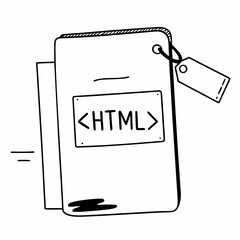 HTML tag design vector white background