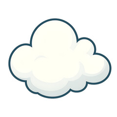 White single cloud sticker clip art transparent no background png