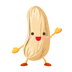 手を挙げるかわいいカシューナッツのキャラクター