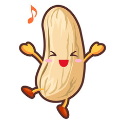 とても喜ぶかわいいカシューナッツのキャラクター