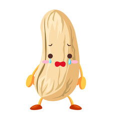 涙を流すかわいいカシューナッツのキャラクター