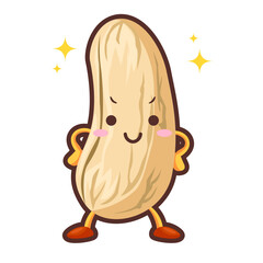 得意気な顔をしたかわいいカシューナッツのキャラクター