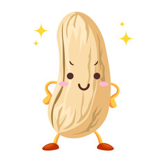 得意気な顔をしたかわいいカシューナッツのキャラクター