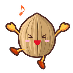 とても喜ぶかわいいクルミのキャラクター