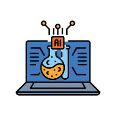 virtual laboratories STEM disciplines black  line icon for digital and print projects.