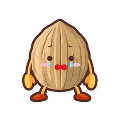 涙を流すかわいいクルミのキャラクター