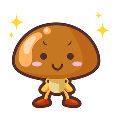 得意気な顔をした可愛いなめこのキャラクターのイラスト