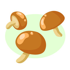 シンプルで可愛いなめこのイラスト