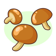 シンプルで可愛いなめこのイラスト