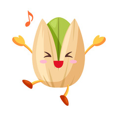 とても喜ぶかわいいピスタチオのキャラクター