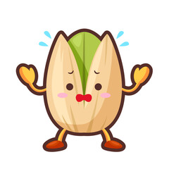 焦っているかわいいピスタチオのキャラクター