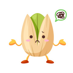 不満気なかわいいピスタチオのキャラクター
