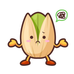 不満気なかわいいピスタチオのキャラクター